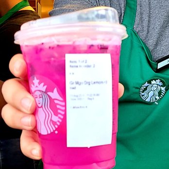 Starbucks - Dragon fruit mango lemonade refresher is delicious - Coffee & Tea Near Me - Gaithersburg, Maryland