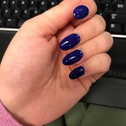 Acrylic fill with upgraded OPI Infinite Shine polish in Indignantly Indigo.