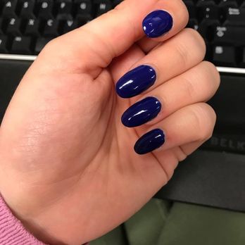 Nancy Nails - Acrylic fill with upgraded OPI Infinite Shine polish in Indignantly Indigo. - Nail Salons Near Me - Lansing, Michigan