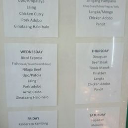 Daily menu