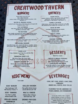 Menu photo 2 Creatwood Tavern Smyrna, GA