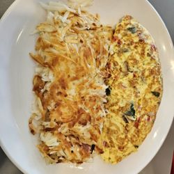 Annie's Pancake House - Hashbrowns and omelet
