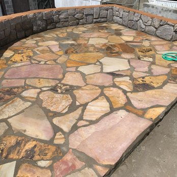 Luna Masonry - Flagstone floor with stone wall - Masonry/Concrete Near Me