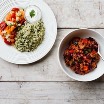 Office Catering by Lish - Chef Prakash Niroula's Ancho Pork Chili, Veggies and Cilantro-Pepita Rice - Food Delivery Services Near Me - Seattle, Washington Office Catering by Lish - Chef Prakash Niroula's Ancho Pork Chili, Veggies and Cilantro-Pepita Rice - Food Delivery Services Near Me - Seattle, Washington