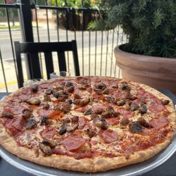 Red Zeppelin Pizza - Pepperoni, Italian Sausage, and Roasted Garlic