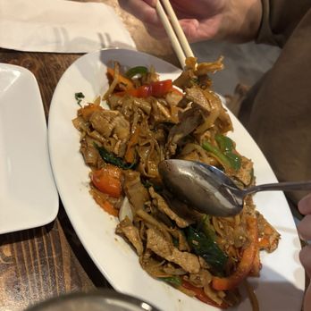 Thaicoon Restaurant & Pub - PAD KEE MAO DRUNKEN NOODLE - Thai Near Me - Pearland, Texas