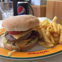Wimpy - The star of the show: Double bacon cheeseburger with fries.