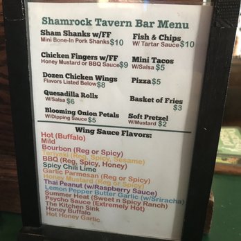 Shamrock Tavern - Bar menu - Bars Near Me - Cornwall, New York