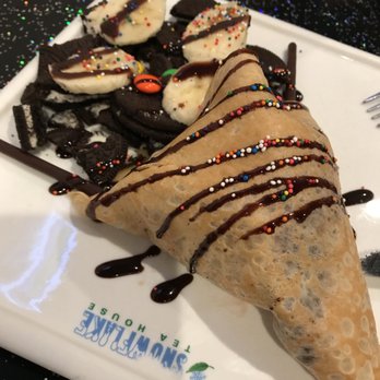 Snowflake Tea House - Oreo and banana crepe - Desserts Near Me - Duluth, Georgia Snowflake Tea House - Oreo and banana crepe - Desserts Near Me - Duluth, Georgia