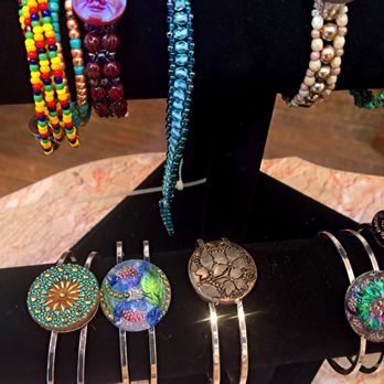 Bflo Boho - Racks of bracelets. The shine was not added as a special effect. These simply dazzle by themselves. - Jewelry Near Me - Buffalo, New York