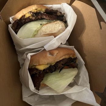 Burger Club - Bottom: BBLT. Top: Blondy Cheeseburger. - Burgers Near Me - San Jose, California Burger Club - Bottom: BBLT. Top: Blondy Cheeseburger. - Burgers Near Me - San Jose, California