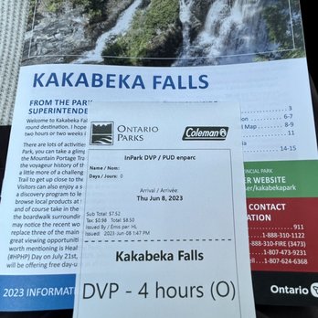 Kakabeka Falls Provincial Park - Parking pass for 4 hours. Leave on your front windshield. - Parks Near Me - Kakabeka Falls, Ontario