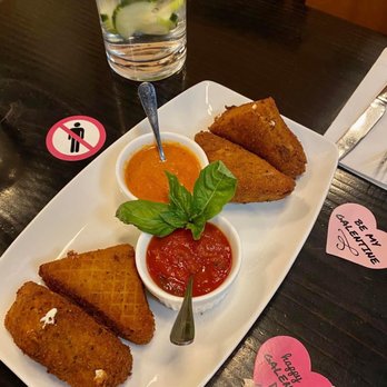 Ungaro Coal Fired Pizza Cafe - Mozzarella in Carrozza w/ (Marinara & Vodka Sauce) - Pizza Near Me - Staten Island, New York Ungaro Coal Fired Pizza Cafe - Mozzarella in Carrozza w/ (Marinara & Vodka Sauce) - Pizza Near Me - Staten Island, New York