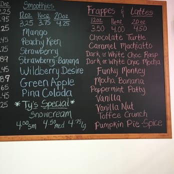 Java Junction - a menu on a chalkboard - Coffee & Tea Near Me - King, North Carolina