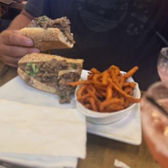 The Iron Oven - Cheesesteak with peppers onions mushrooms and jalapeños. - Bars Near Me - Southampton, Pennsylvania The Iron Oven - Cheesesteak with peppers onions mushrooms and jalapeños. - Bars Near Me - Southampton, Pennsylvania