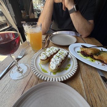Little Sage - Bruschetta and whipped ricotta and the squash blossom. - Italian Near Me - Boston, Massachusetts