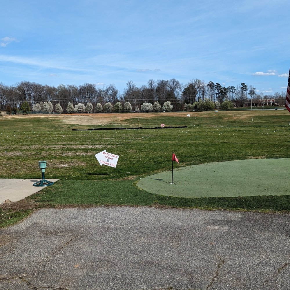 North Carolina Golf Academy Driving Range - Itty bitty putting green, there is no longer a short game practice area off to the right. - Golf Near Me - High Point, North Carolina North Carolina Golf Academy Driving Range - Itty bitty putting green, there is no longer a short game practice area off to the right. - Golf Near Me - High Point, North Carolina