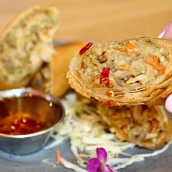 Aloy Thai Eatery-Capitol Hill - These large rolls were savory and were generously filled with juicy pork & cabbage.