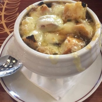 Moulin - French Onion Soup (delicious and filling!) - Cafes Near Me - Laguna Beach, California