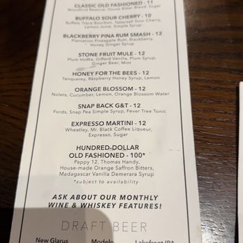 East Town Kitchen + Bar - Cocktail menu - New American Near Me - Milwaukee, Wisconsin