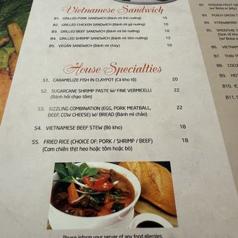 Streets Pho & Grill - Bánh mì and House Specials menu - Vietnamese Near Me - Santee, California
