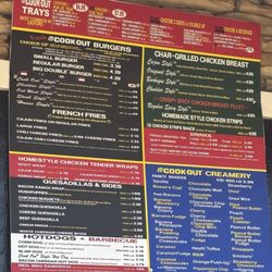 Cook Out - Menu