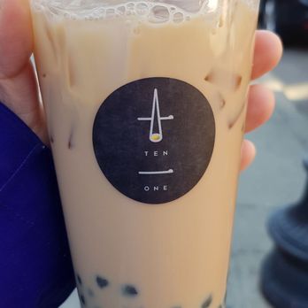 Ten One Tea House - Tin guan yin with blue boba (mixed) - Bubble Tea Near Me - Boston, Massachusetts Ten One Tea House - Tin guan yin with blue boba (mixed) - Bubble Tea Near Me - Boston, Massachusetts