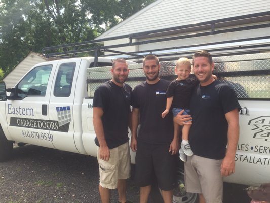 Photo of Eastern Overhead Door - Bel Air, MD, US. Left to right. Kris, Scott, Cody, and (Owner) Charles