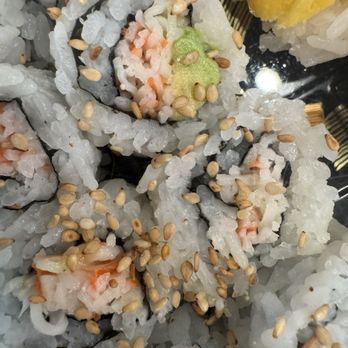 Sakura Palm - Up close of what was supposed to be a California roll. - Japanese Near Me - Palm Desert, California