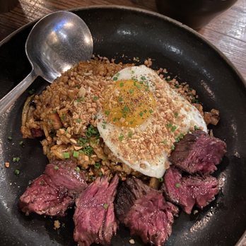 Osamil - Kimchi Fried Rice with hanger steak - Korean Near Me - New York, New York Osamil - Kimchi Fried Rice with hanger steak - Korean Near Me - New York, New York