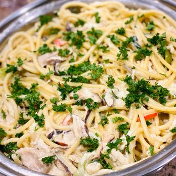 Happy Cooking Co - Chef Jael's Bucatini Pasta with Alfredo Sauce (before adding more sauce on top) - Cooking Schools Near Me - Anaheim, California