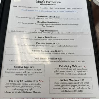 The Breakfast Mug - Menu as of July 2026. - Breakfast & Brunch Near Me - Oceanside, California The Breakfast Mug - Menu as of July 2026. - Breakfast & Brunch Near Me - Oceanside, California