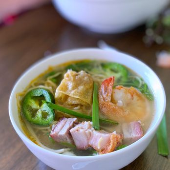 Pho Van - a bowl of soup on a table - Vietnamese Near Me - Santa Clara, California