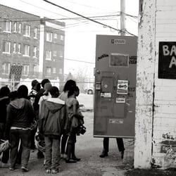 The Hub of Detroit - Back Alley Bikes education shop - photo by Cybelle Codish www.cybellecodish.com - artwork by Swoon