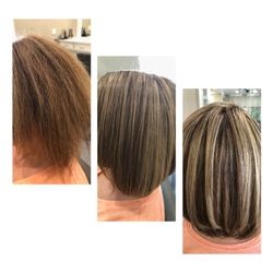 Urban Glo Blow Dry Bar - Before/after of Brazilian Blowout