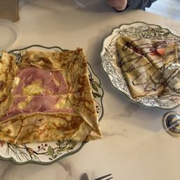 French Crepe and Nutella Crepe with strawberries