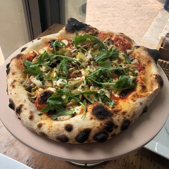 Pizzando - Octopus Pizza with Artichokes, tomatoes, chilis and olives - Pizza Near Me - Healdsburg, California