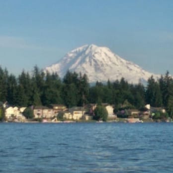 Lake Tapps Park - I never get tired of looking at this mountain.  The view of Mt. Rainier as I sit on my paddle board on the lake. - Parks Near Me - Bonney Lake, Washington