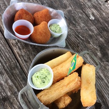 Boteco - Coxcinha, yucca fries ...amazing green sauce (chimichurri -like taste) - Food Trucks Near Me - Austin, Texas