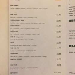 Santosha - Le menu.