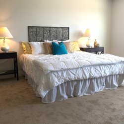 Large bedroom in a new-build required a king bed and wide end tables.