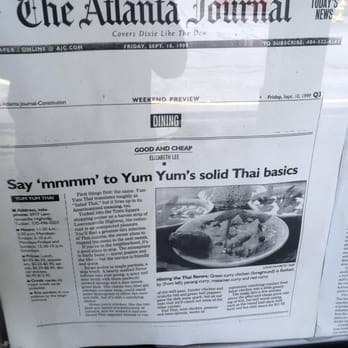 Yum Yum Thai Restaurant - AJC Article - Thai Near Me - Tucker, Georgia Yum Yum Thai Restaurant - AJC Article - Thai Near Me - Tucker, Georgia