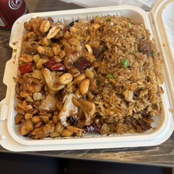 Lucky Chinese Restaurant - Hot pepper chicken (the best version of kung pao) and beef fried rice. - Chinese Near Me - Seattle, Washington