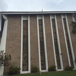 St Paul of the Cross Catholic Church - Side of Church with Stained Glass Windows