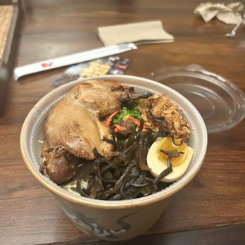 Kaiju Ramen - Noodles are under all the other toppings but toppings for Spicy Chicken Ramen - Ramen Near Me - Washington, DC, District of Columbia
