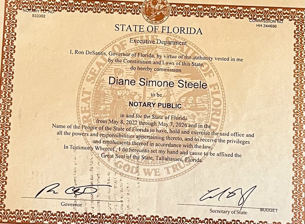 SIMONE’S NOTARY SERVICE Request a Quote Tampa Bay, Florida