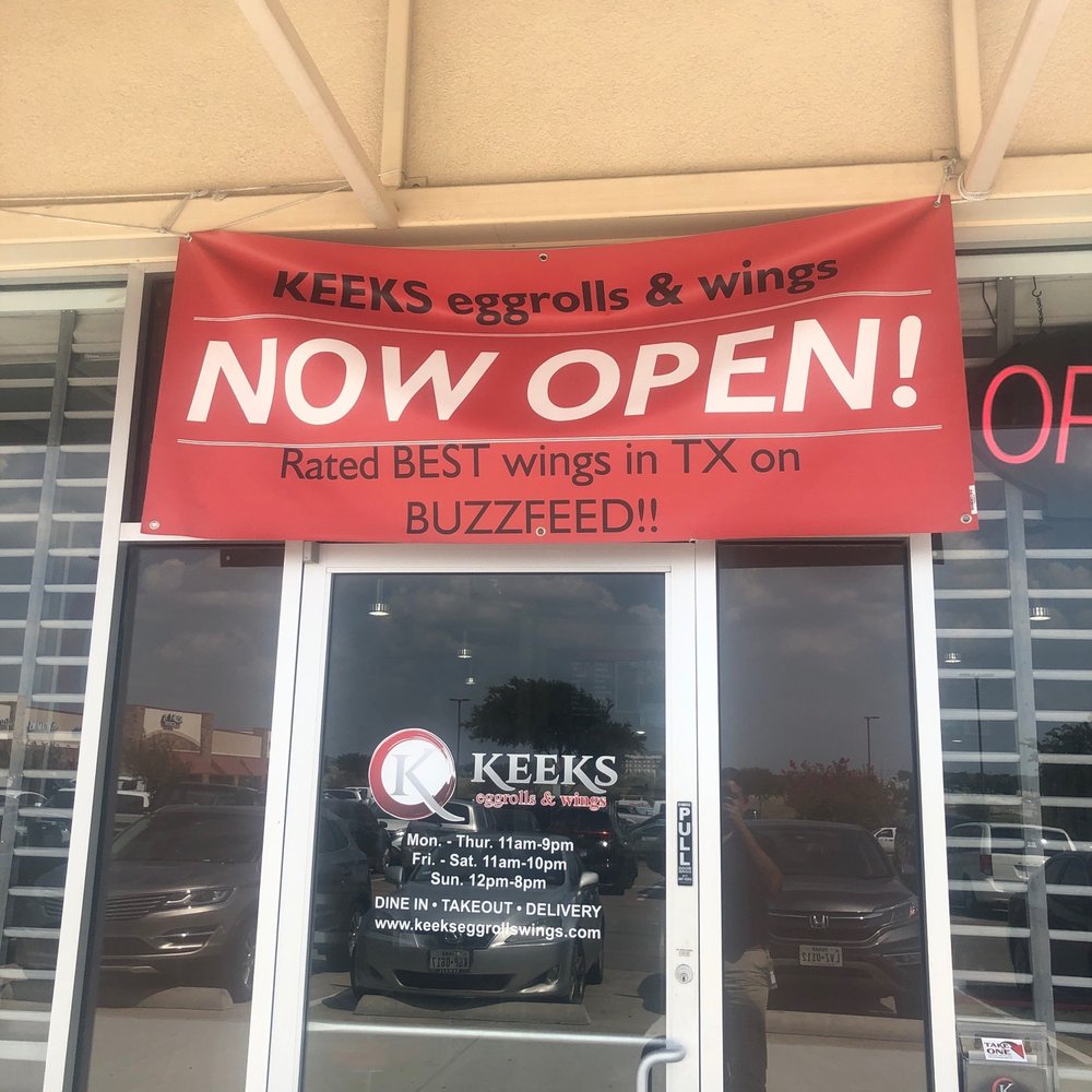 KEEKS Eggrolls & Wings - Sign at entrance - Asian Fusion Near Me - Keller, Texas KEEKS Eggrolls & Wings - Sign at entrance - Asian Fusion Near Me - Keller, Texas