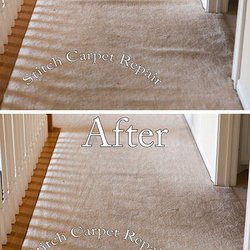 Stitch Carpet Repair - Carpet stretching in a hallway Serving Austin, Round Rock, Cedar Park, Manor, Bee Cave, San Marcos, and Surrounding Areas.