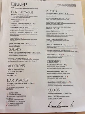 Menu photo 8 Benchmark Santa Ana, CA Menu photo 8 Benchmark Santa Ana, CA