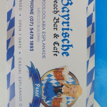 Bayrische Beach Bar & Cafe - Business Card - German Near Me - Mooloolaba, QLD Bayrische Beach Bar & Cafe - Business Card - German Near Me - Mooloolaba, QLD